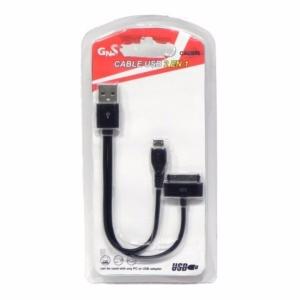 Cable USB 2en1 Datos+Carga Dock/MicroUSB CAB046