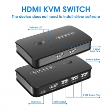 KVM HDMI Switch,4K para 2 PC compartir un Monitor ,HVR150