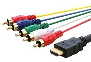 Cable HDMI a 5 RCA Componentes TV VIDEO 1,5metros HVR027	