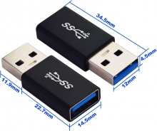 Adaptador USB3.0Macho/Hembra ,AD162