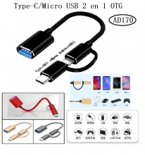 Adaptador Tipo c/Micro USB 2 EN 1 OTG