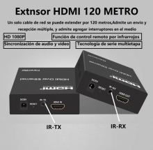 Un Par Extensor HDMI A RJ45  sobre un solo cabl RJ45 Cat5e/6/7 hasta 120 metros,HVR149