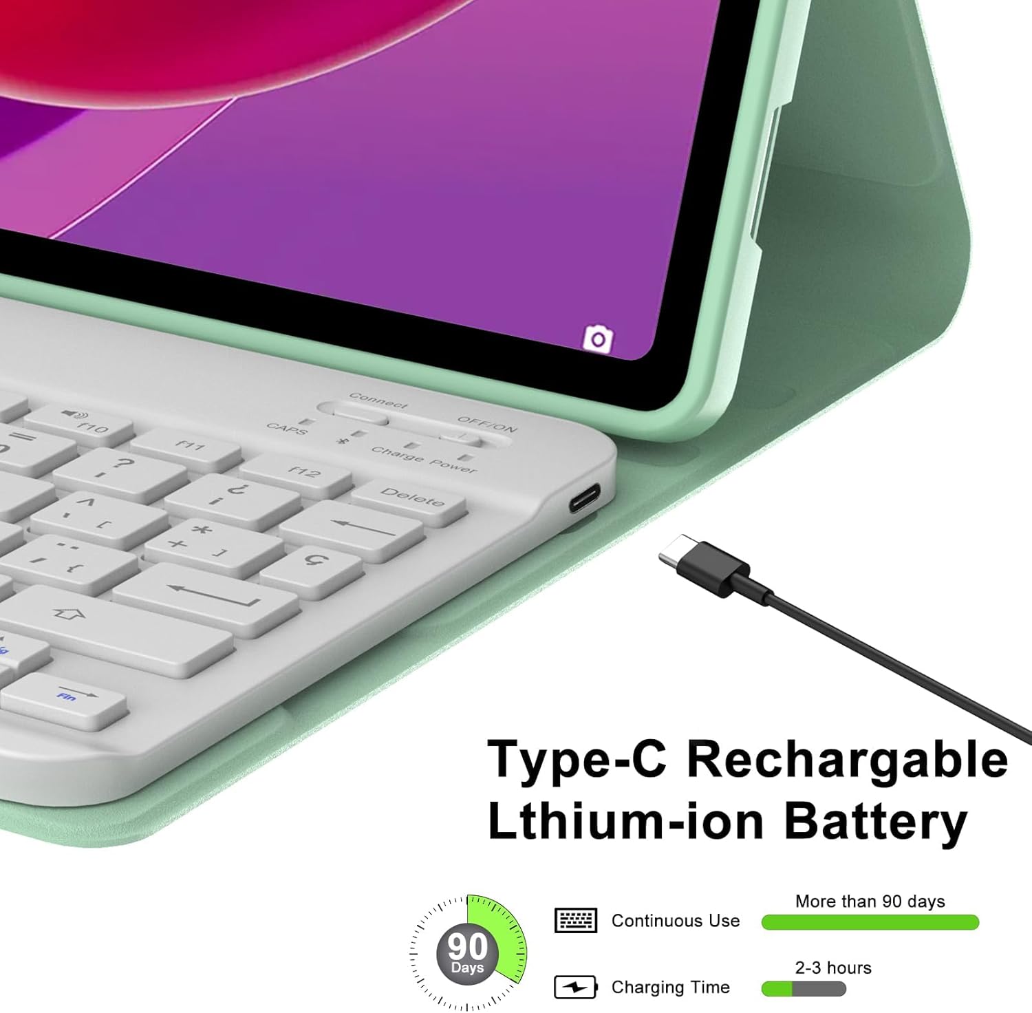 Funda con Teclado Bluetooth Español Ñ para Xiaomi Redmi Pad 2 (2025) & SE (2023) 11