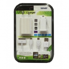 Cargador Red/Coche 3en1 MicroUSB/MiniUSB/Dock 5V 1000mAh CUSB033