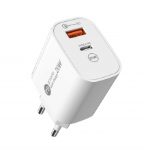 FGNS.Cargador rpido USB C de 20W, Adaptador USB C+USB A PD&QC 3.0 ,CUSB075