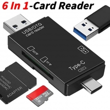 Adaptador de lector de tarjetas MicroSD 6 en 1 USB a SDTF SDXCs para PC, porttil, smartphone y ms lector de tarjetas de smartphone ,LTP004