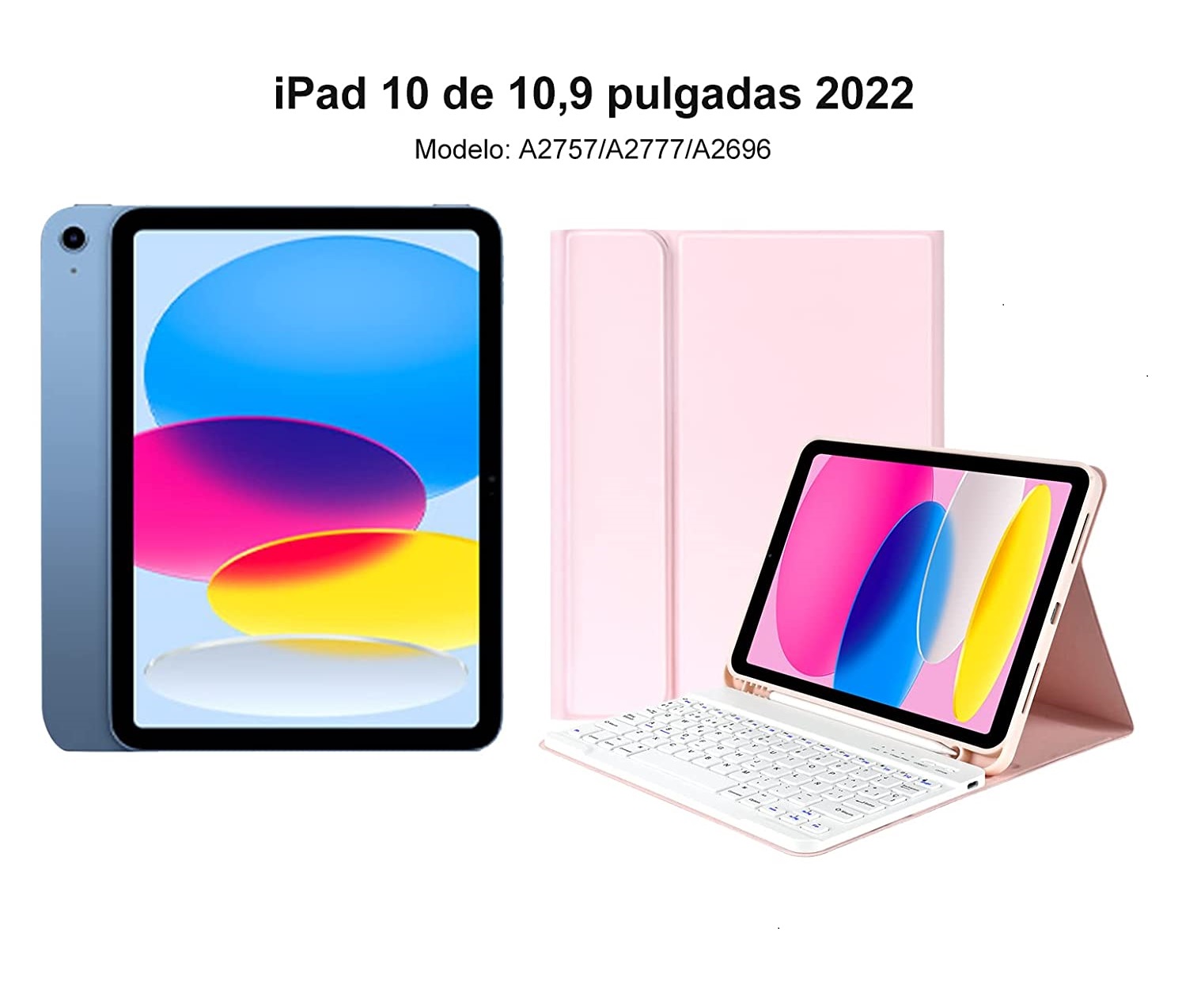 Funda con Teclado con Ñ para iPad 10.9? 10.ª Generación 2022,FPM405