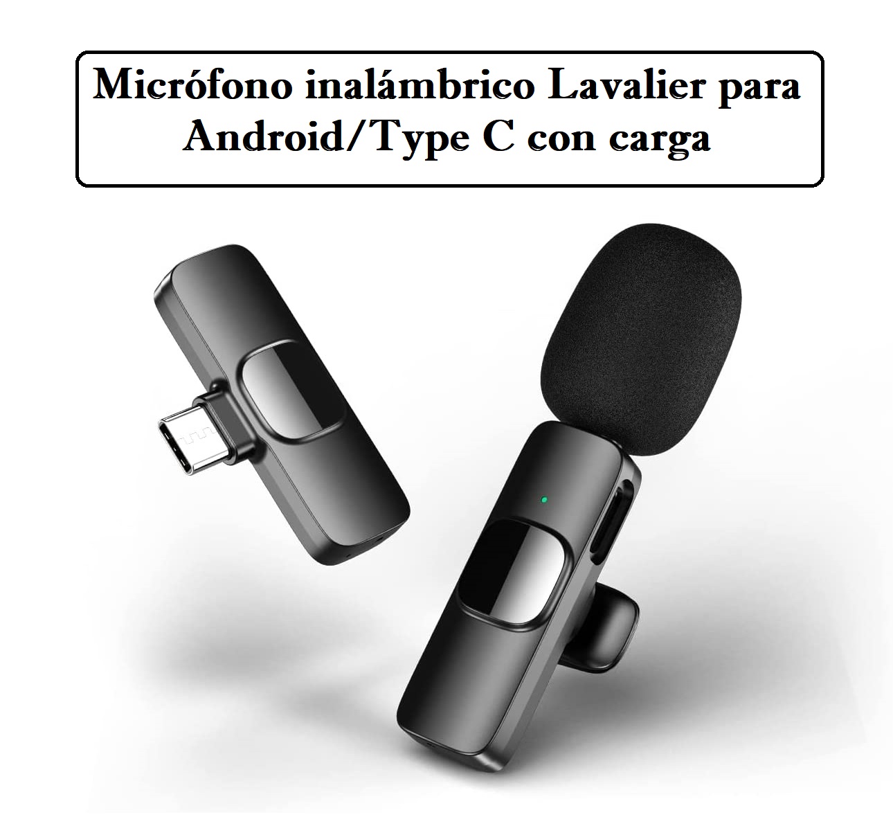 Micrófono inalámbrico Lavalier para Android/Type C con carga,AAM064