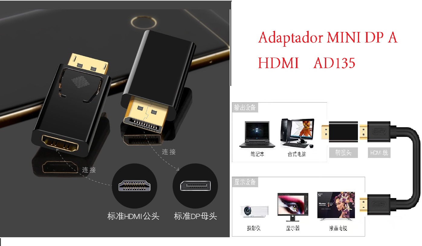 Adaptador DP a HDMI  AD135