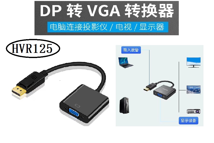 Adaptador DisplayPort a VGA Hembra HVR125