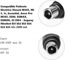Cargador 42V 2A para�Ninebot Kickscooter ES1/Kickscooter ES2 Segway Ninebot Max G30 ES1 ES1L ES1LD ES2 ES2L ES3 & ES3 Pro ES4 E22 E22E E22D E25 E25A E25D E25EE45 E45D E45E Segway Ninebot F20 F20A F20D F25 F25E F30 F30D F30E F30S F40 F40D F40,ALM037NINEBOT
