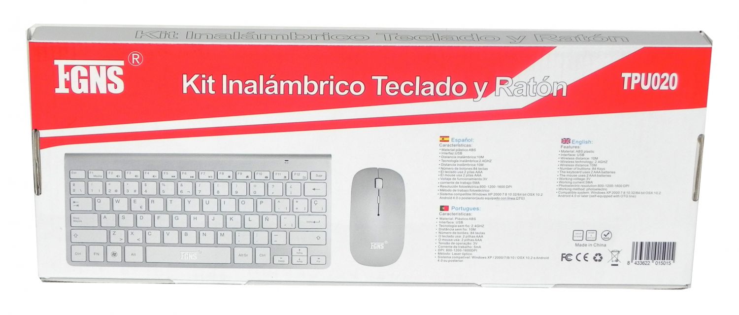 Kit Inalámbrico Teclado y Ratón TPU020