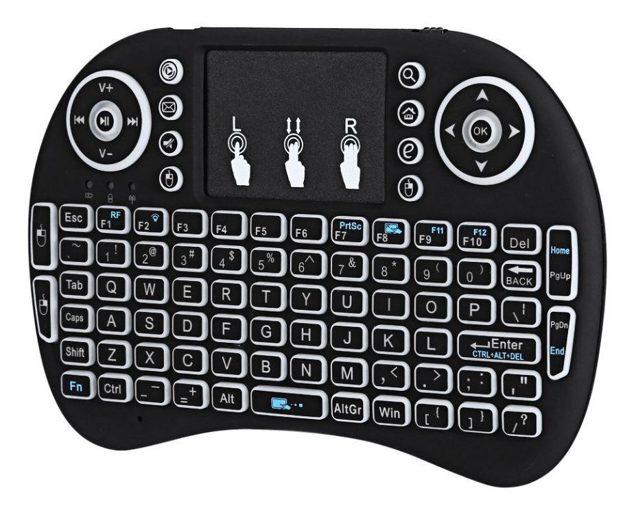 Mini teclado inalámbrico 2.4G + Bluetooth con retroiluminado Colorido ,TPU019