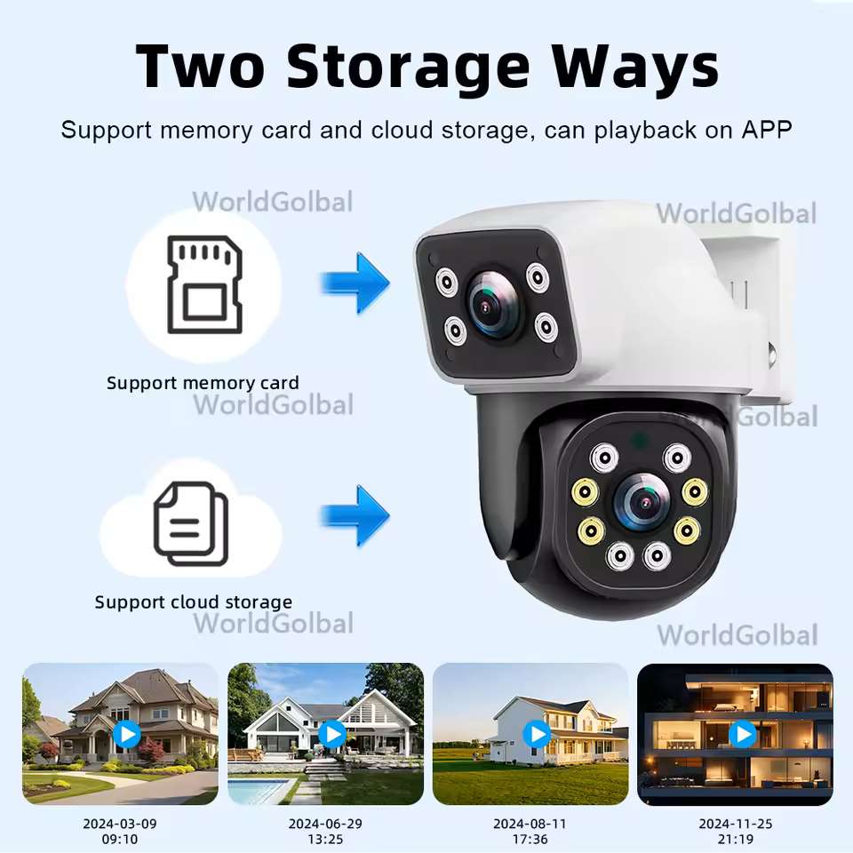 WIFI Cámara 4K 8MP PTZ, Lente Dual, cámara IP de Pantalla Dual de Exteriores, 4MP HD,CIP038