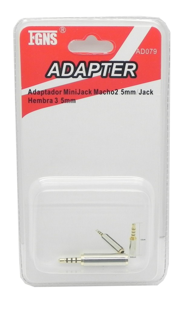 Adaptador Mini Jack Macho 2.5mm / Jack Hembra 3.5mm  AD079