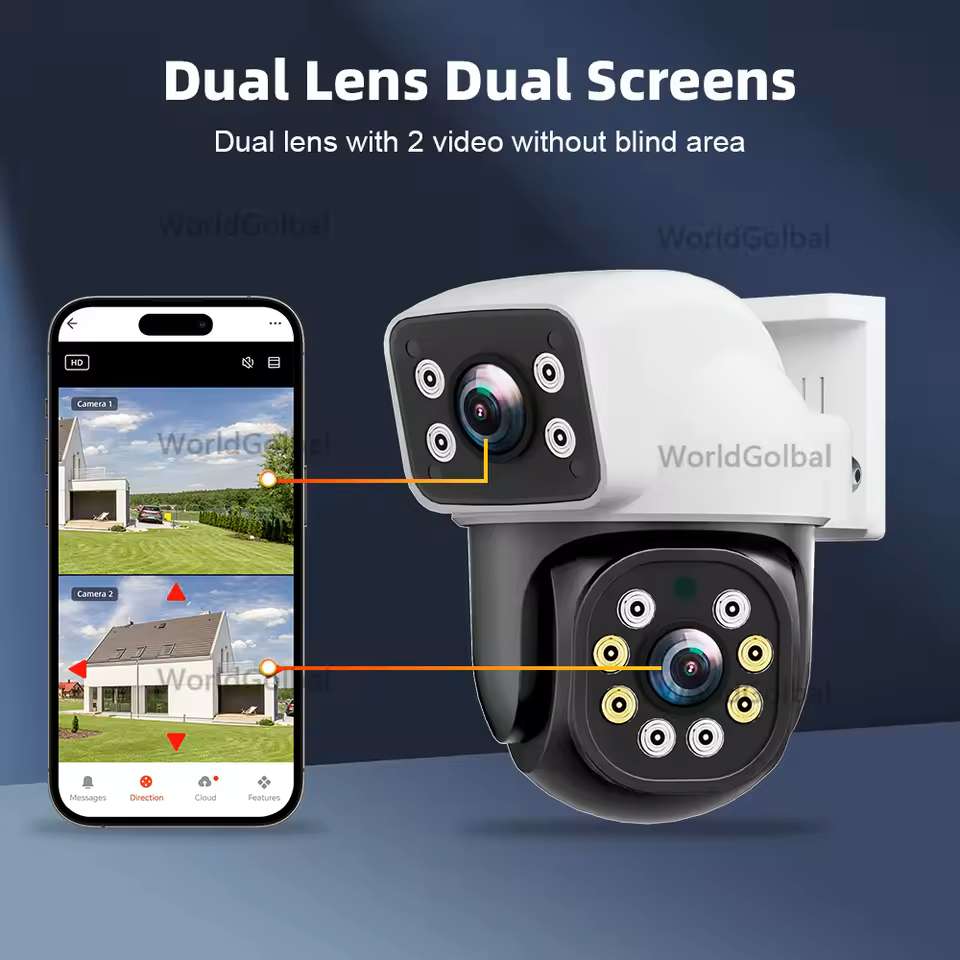 WIFI Cámara 4K 8MP PTZ, Lente Dual, cámara IP de Pantalla Dual de Exteriores, 4MP HD,CIP038