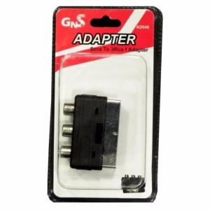Adaptador RCA Hembra Triple/Euroconector Macho , AD046