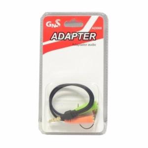 Adaptador Jack Macho 3,5mm/Jack Doble Para Auricular PC ,AD069